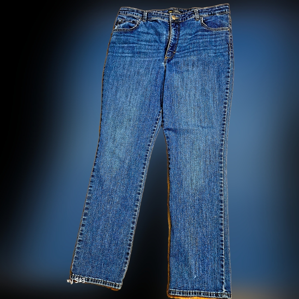 Lee Women's Blue High Rise Straight Leg Jeans Sz 34